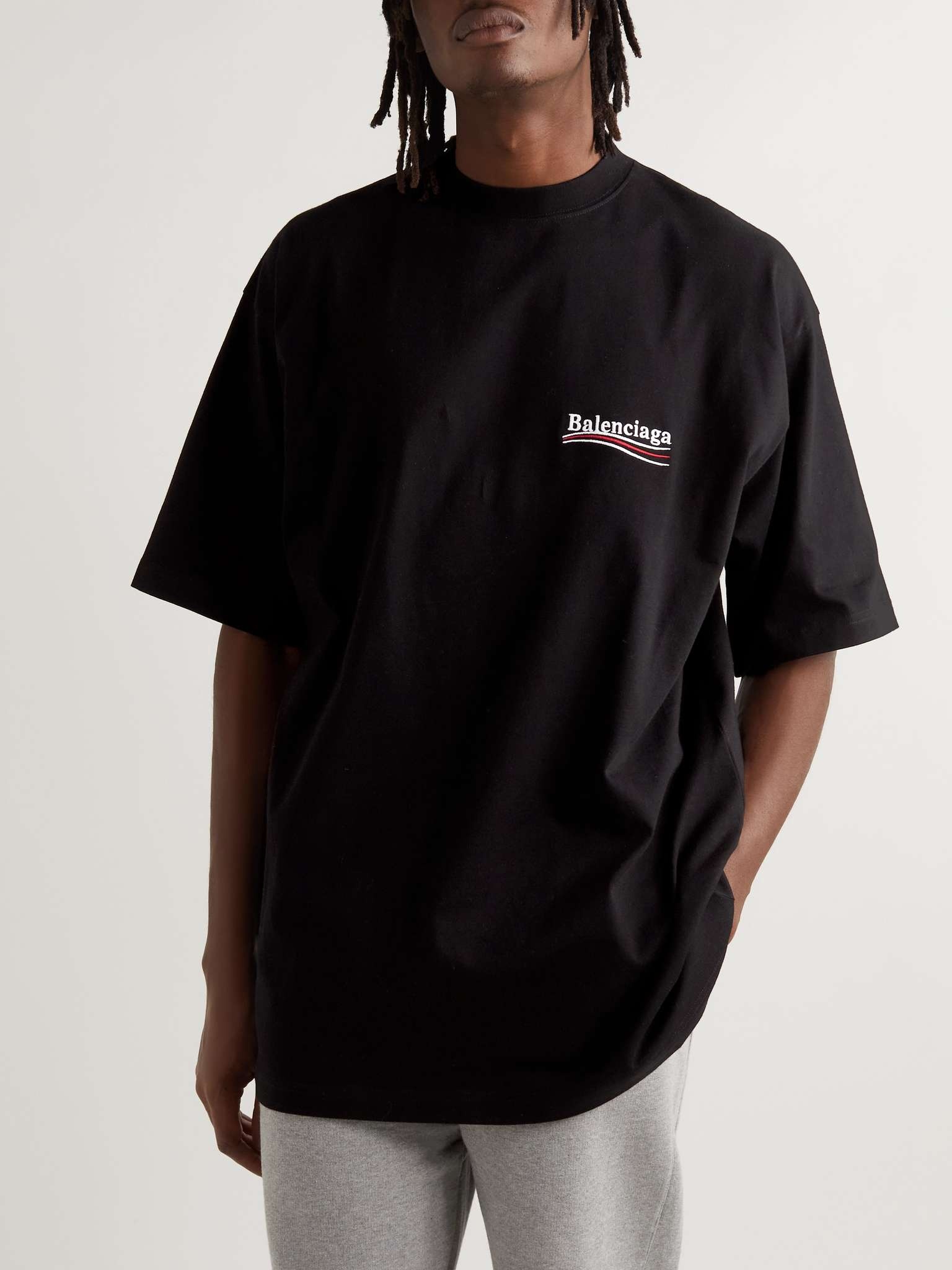 Oversized Logo-Embroidered Cotton-Jersey T-Shirt - 4