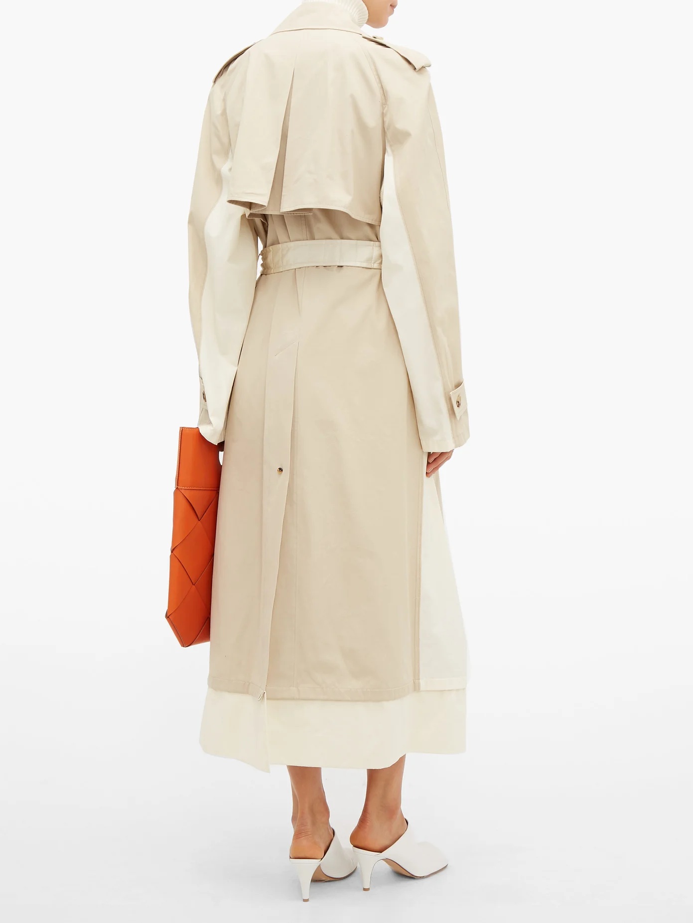 Contrast-panel belted trench coat - 5