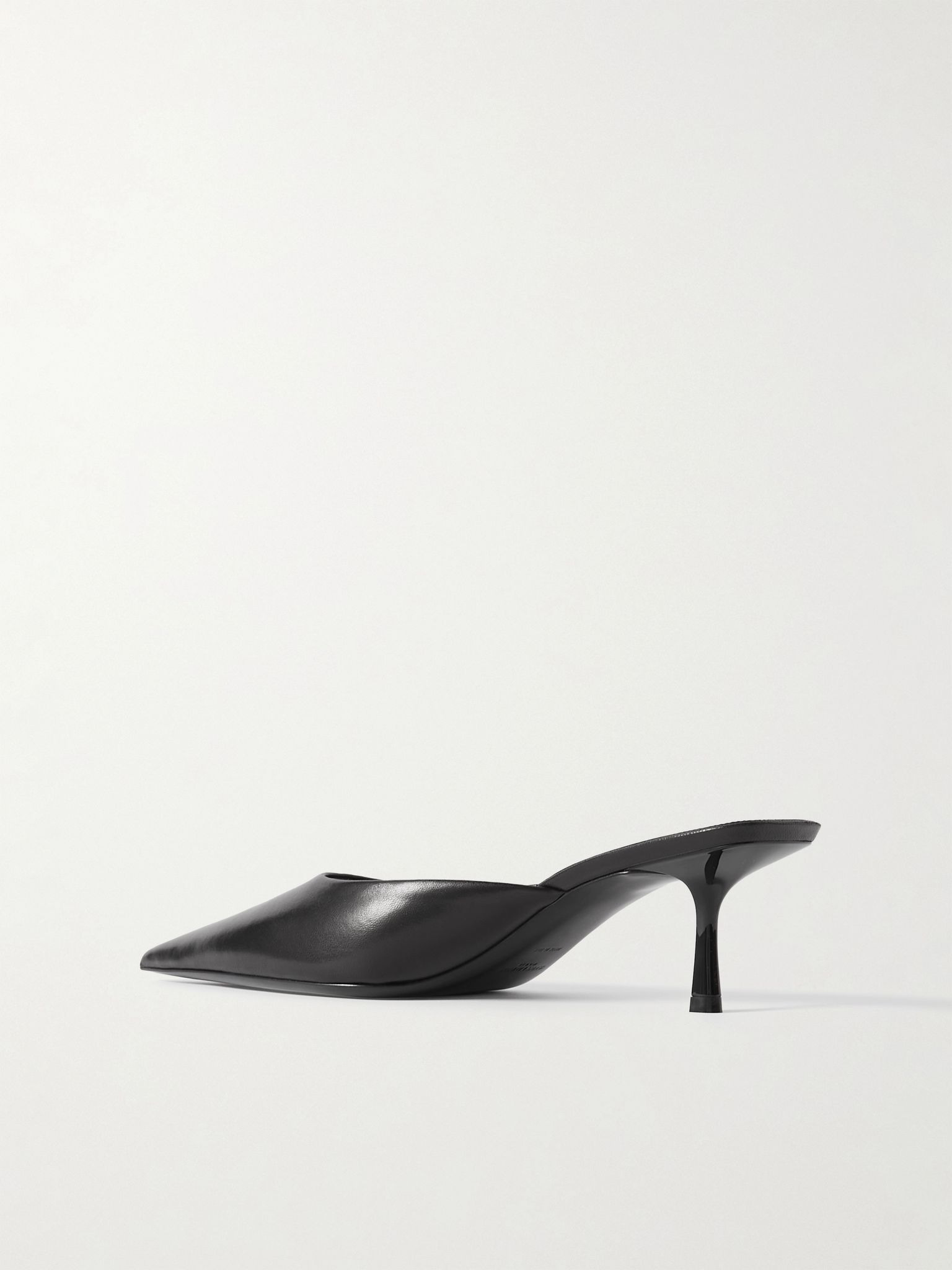 Barbara glossed-leather mules Black - 3