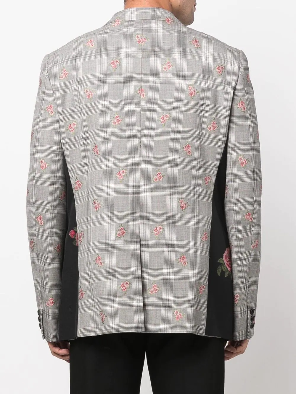 multi-panel floral-print blazer - 4