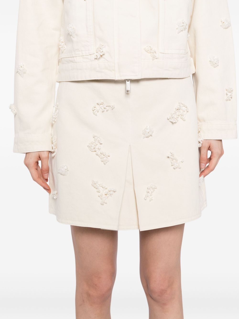 beaded floral mini skirt - 5