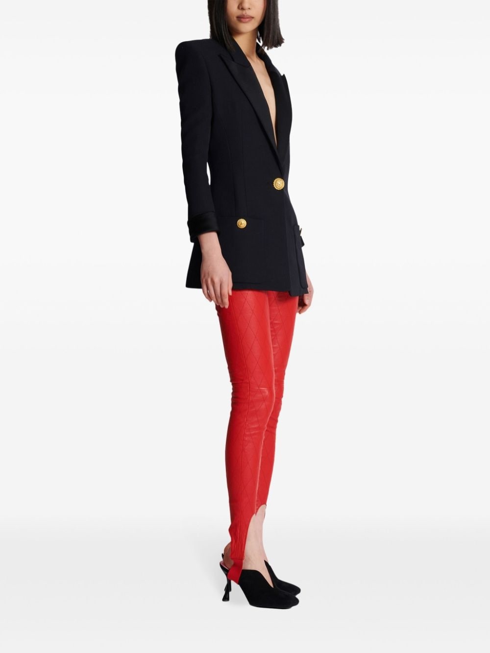 peak-lapel wool blazer - 3