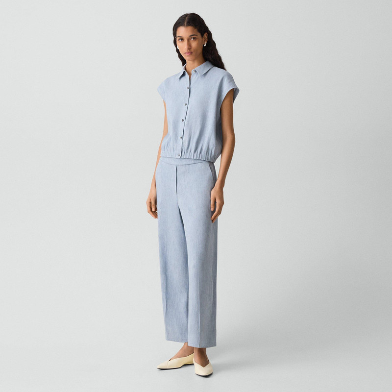 Classic Straight Pull-On Pant in Fluid Linen 3