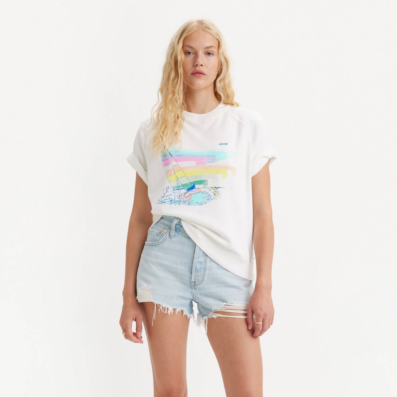 GRAPHIC MARINA SHORT SLEEVE SWEATSHIRT - 1