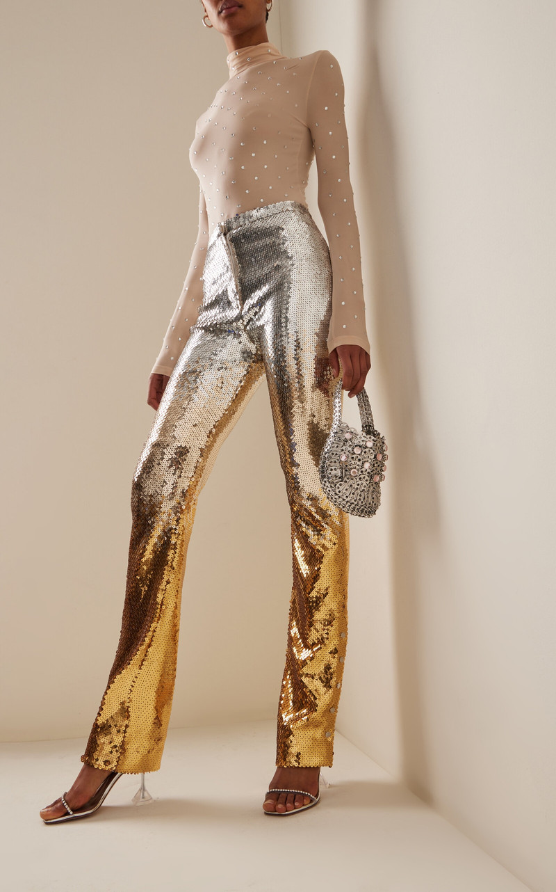Degrade Sequin Straight-Leg Pants metallic 2