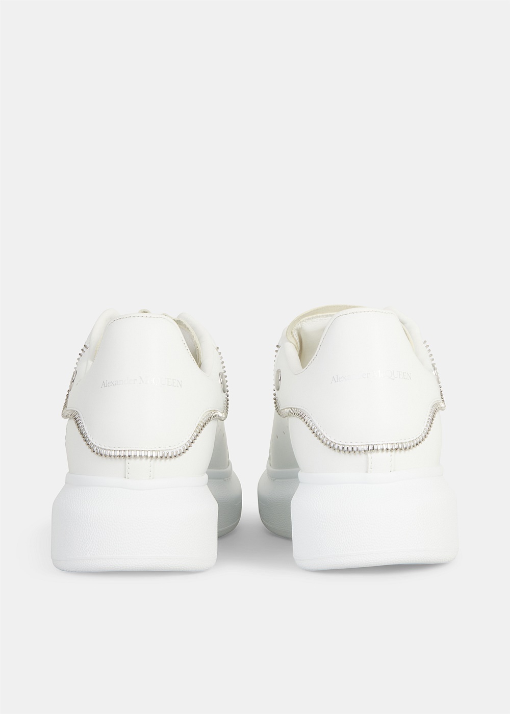 White Oversized Zip Sneakers - 3