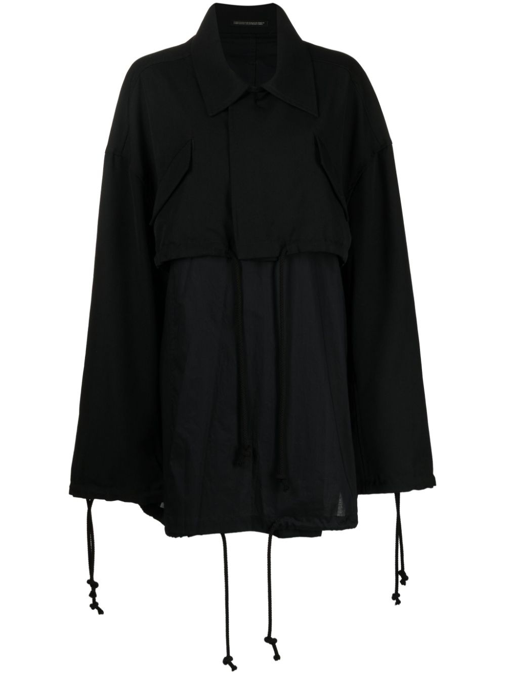 panelled drawstring cape - 1