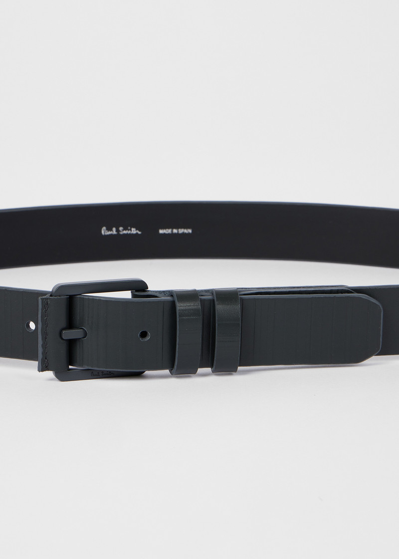 Paul Smith Charcoal 'Shadow Stripe' Belt outlook