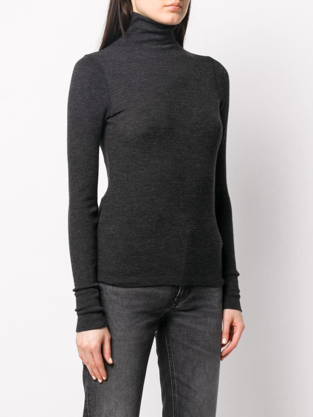 turtle neck ribbed jumper - 3