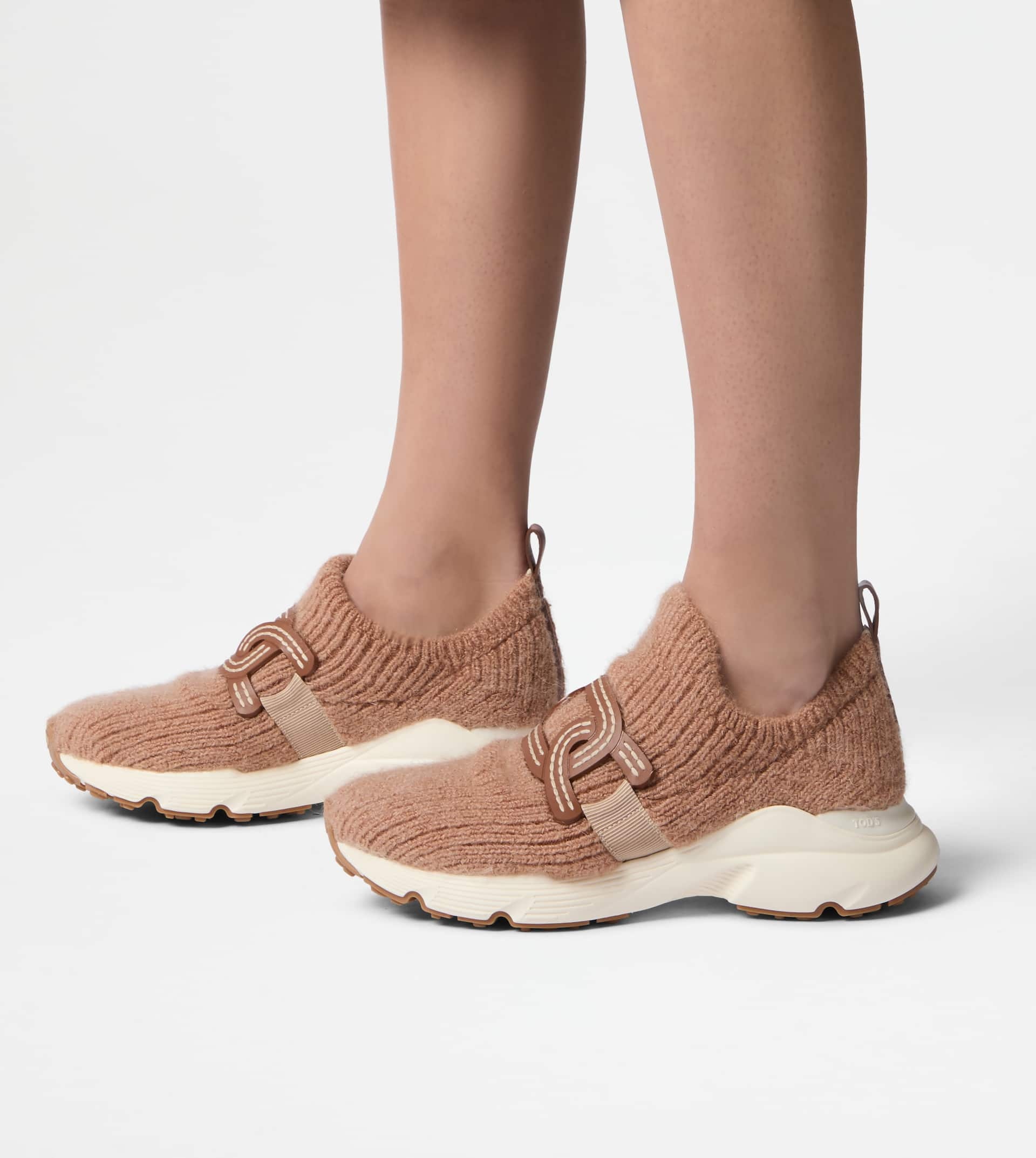Tod's KATE SLIP-ON SNEAKERS IN FABRIC - PINK | REVERSIBLE