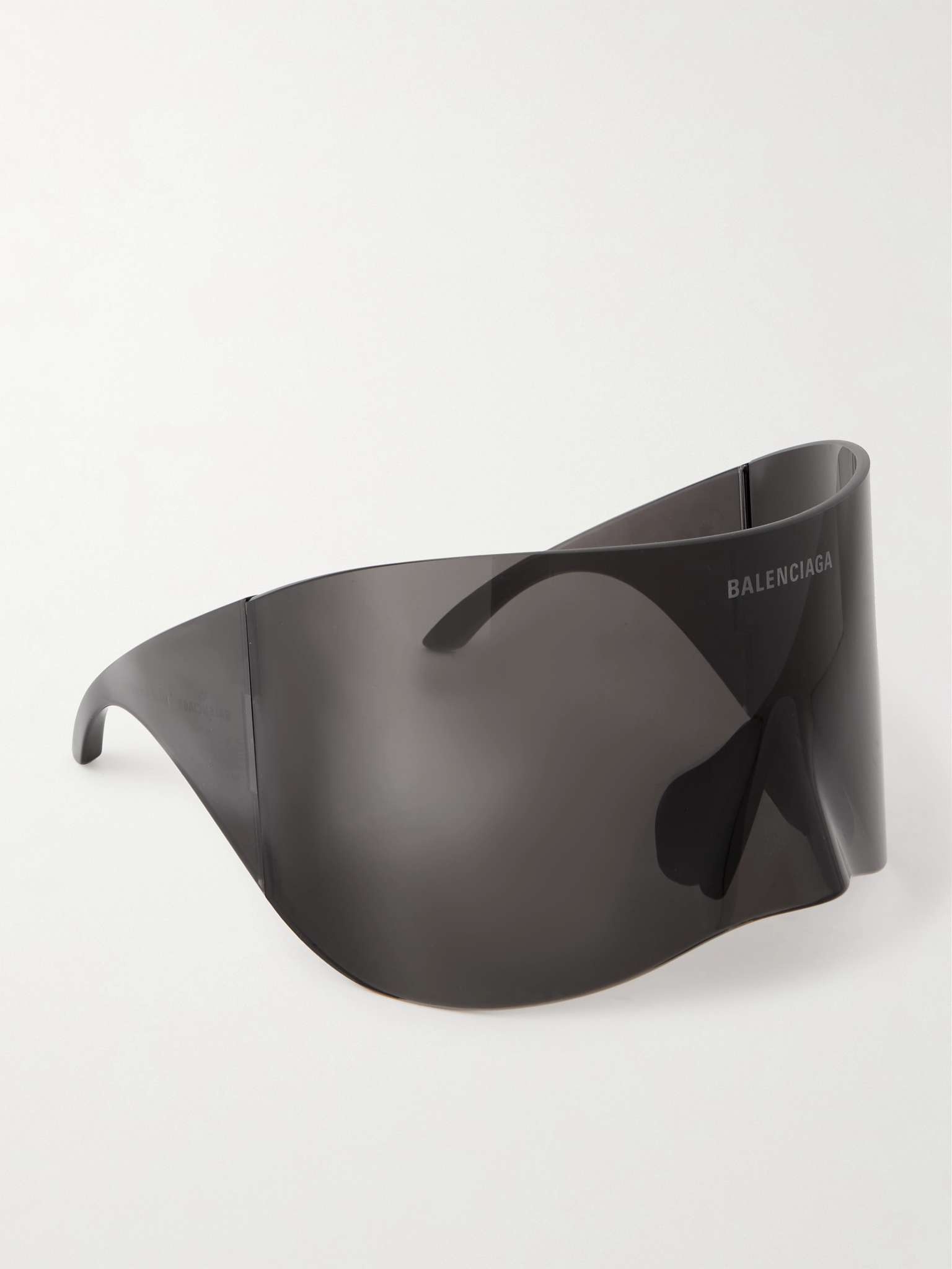 Oversized Rimless Wrap-Around Acetate Sunglasses - 3