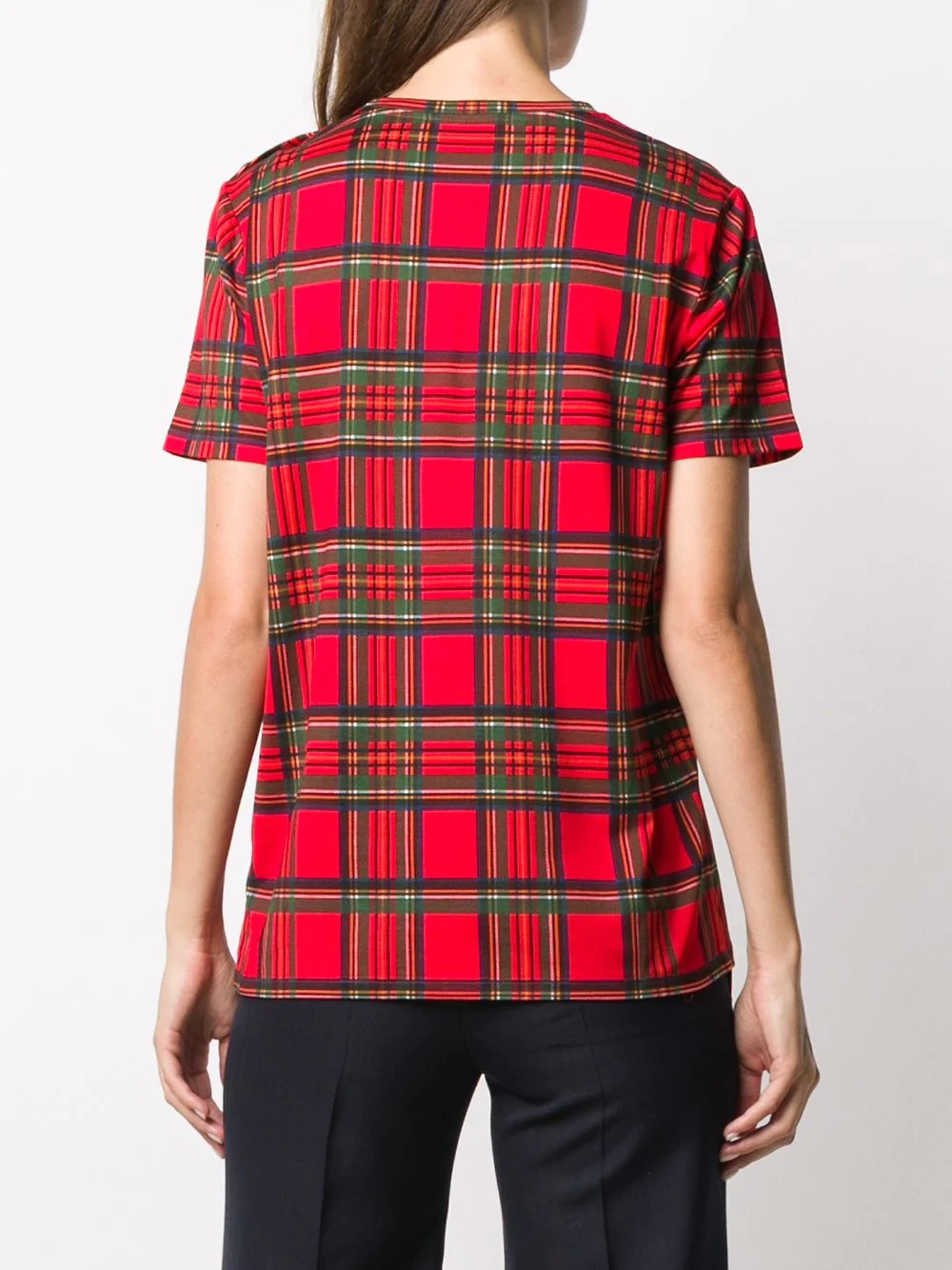 tartan logo-print T-shirt - 4