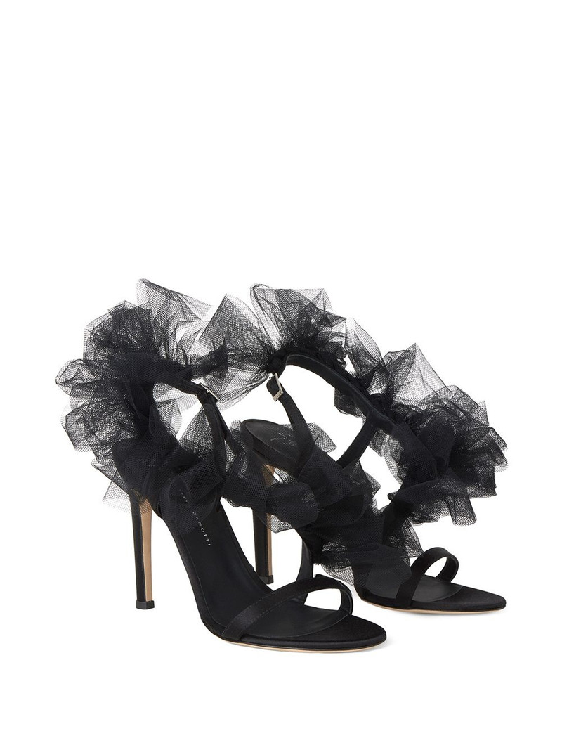 Giuseppe Zanotti Nausica tulle-strap satin sandals outlook