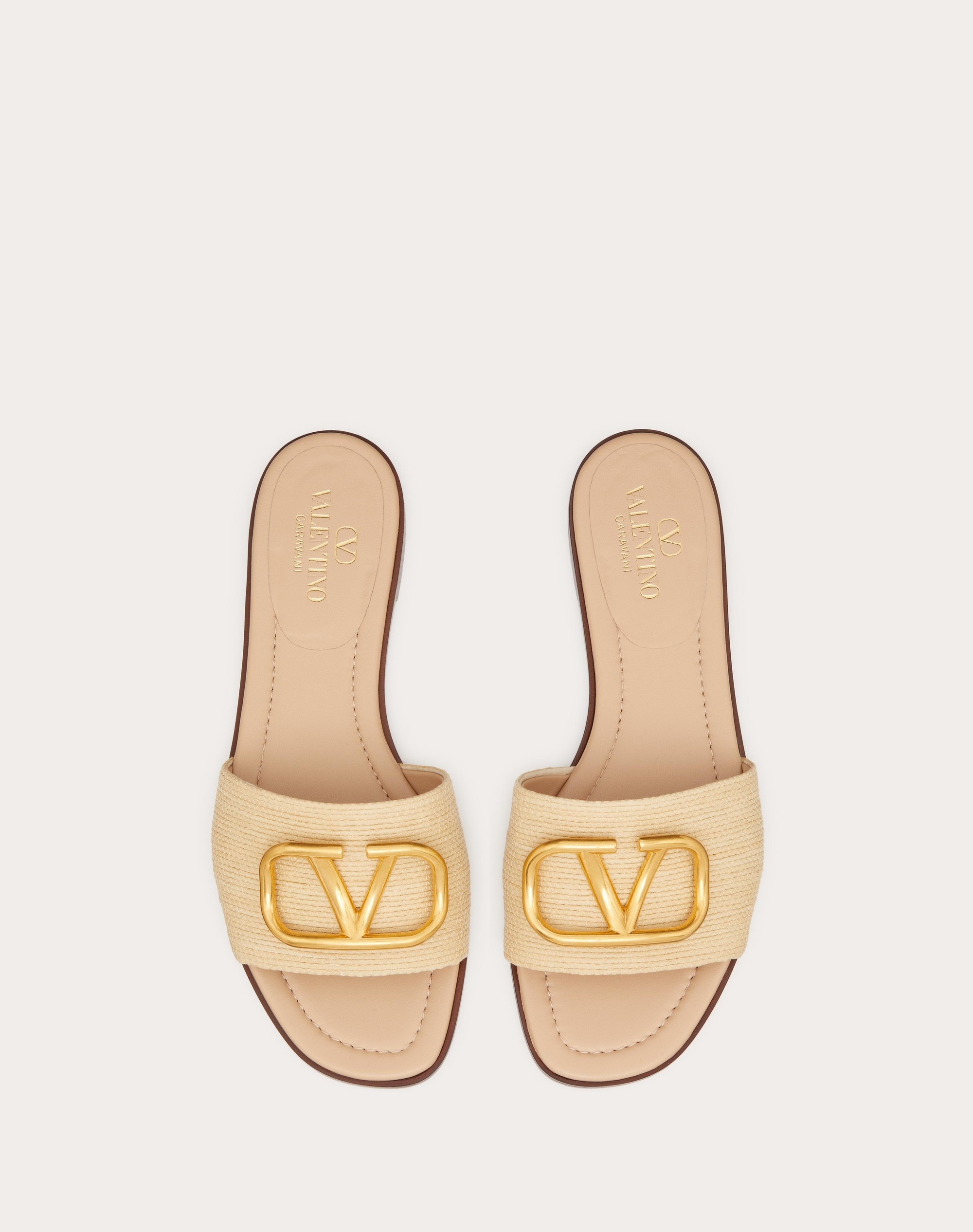 VLOGO SIGNATURE SLIDE SANDAL IN RAFFIA - 4