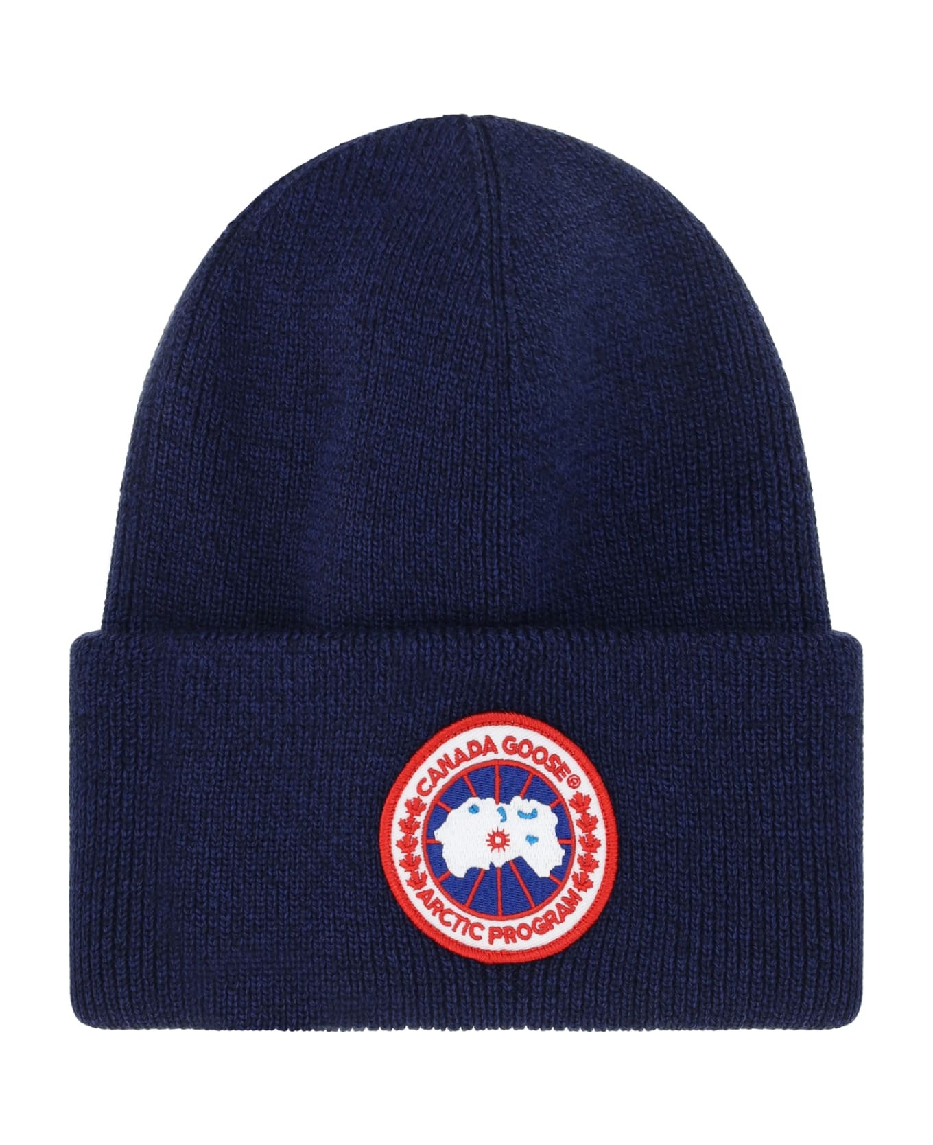 Artic Disc Blue Wool Beanie - 1