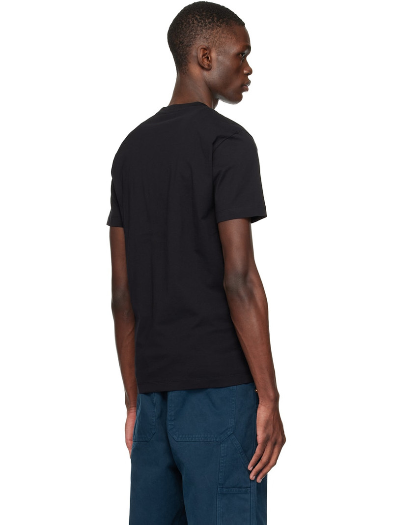 Black Printed Cotton-Jersey Slim T-shirt 3