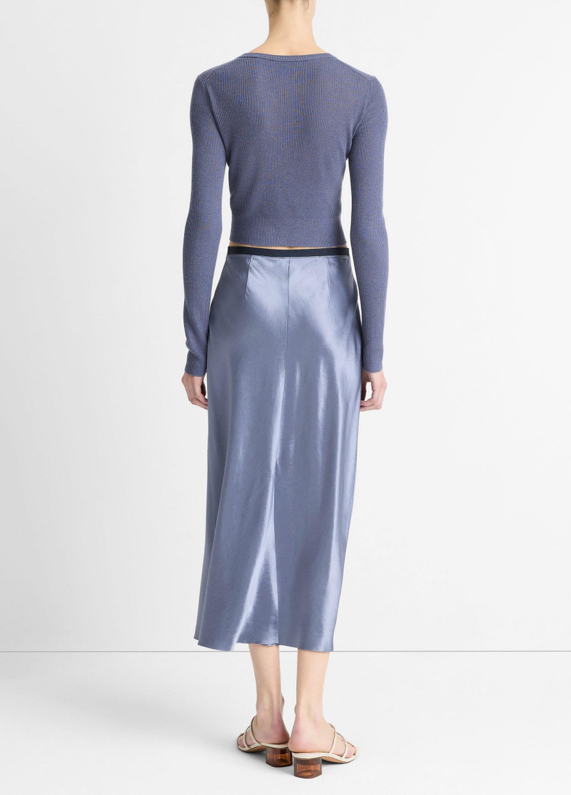 Vince Contrast-Waistband Satin Bias Skirt outlook