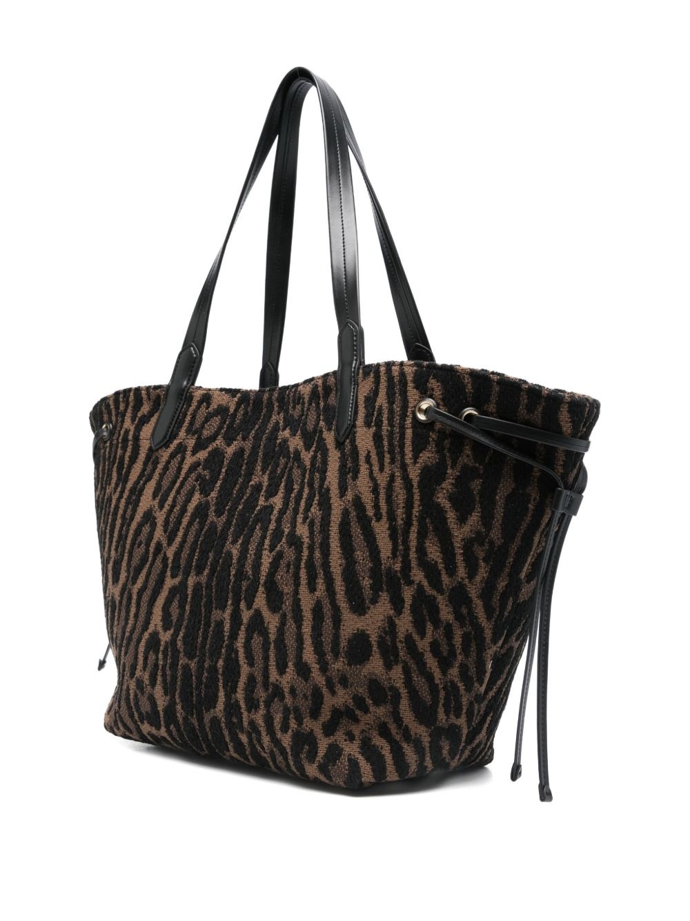 large leopard-jacquard tote bag - 3