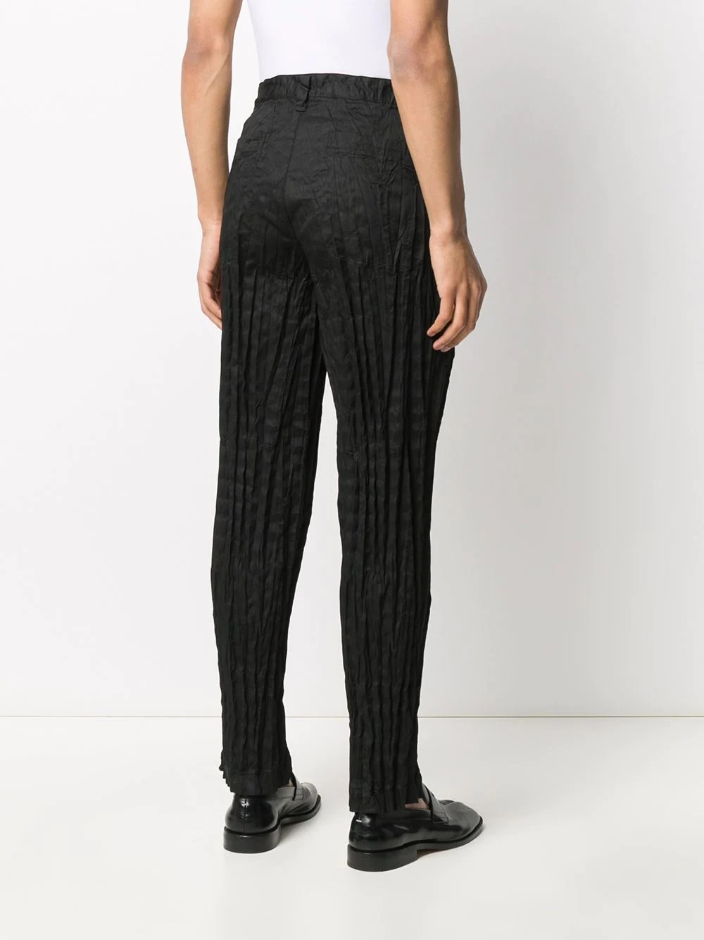 crinkled tapered trousers - 4