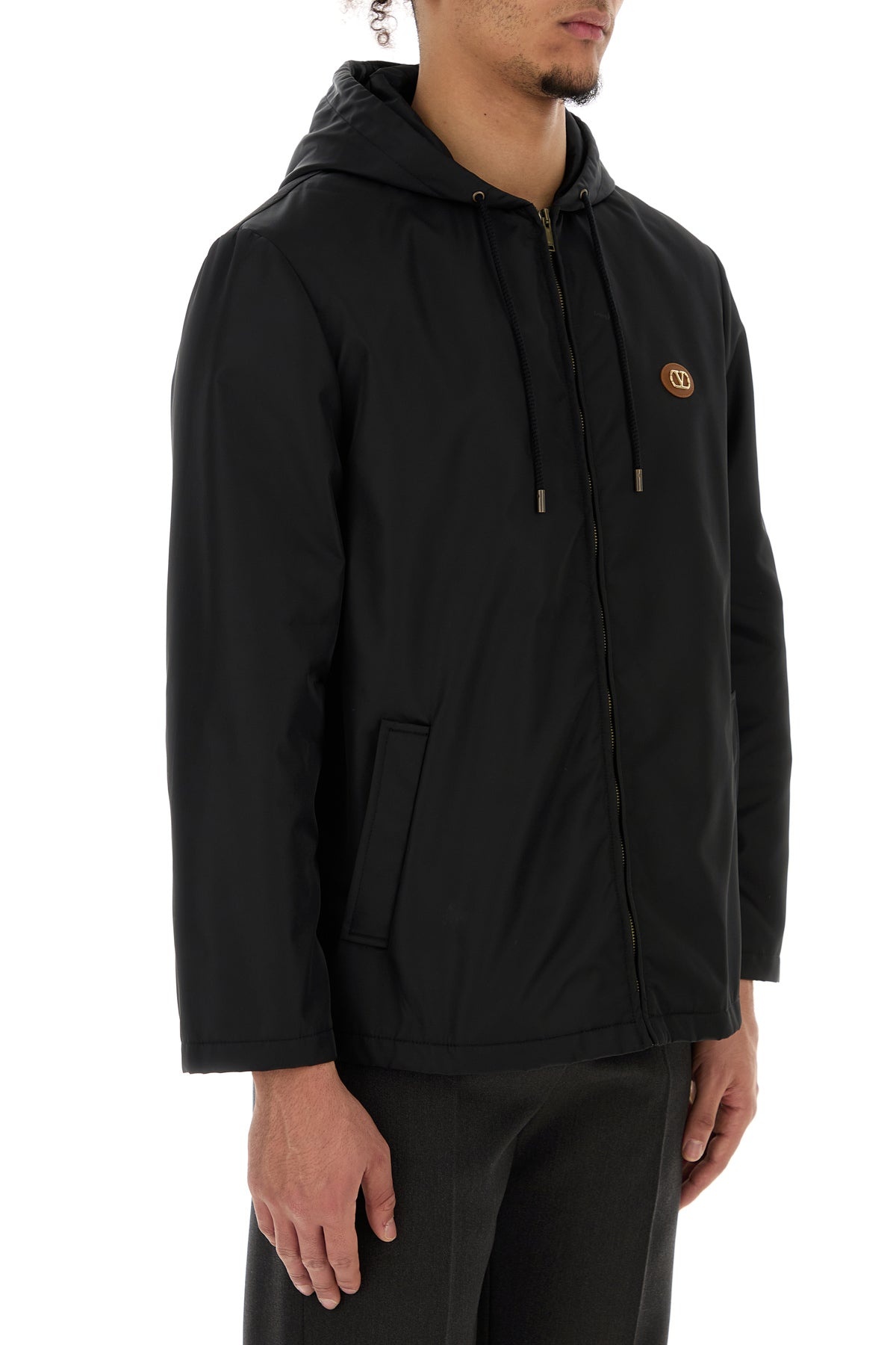 Black nylon windbreaker - 3