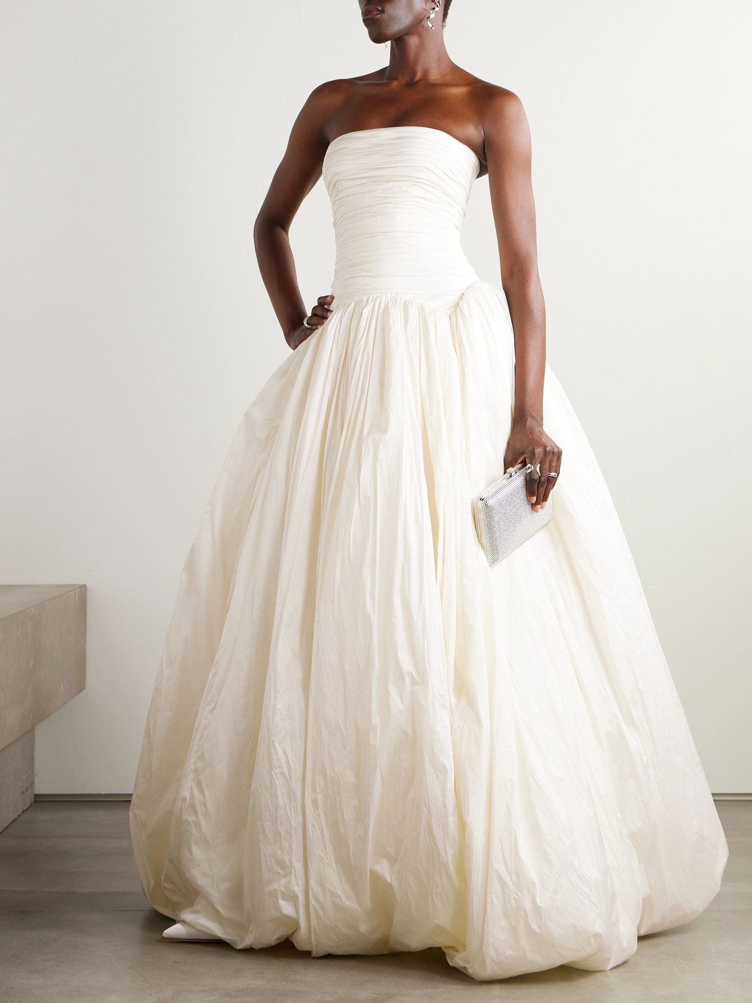 Drew strapless taffeta gown Ivory - 2