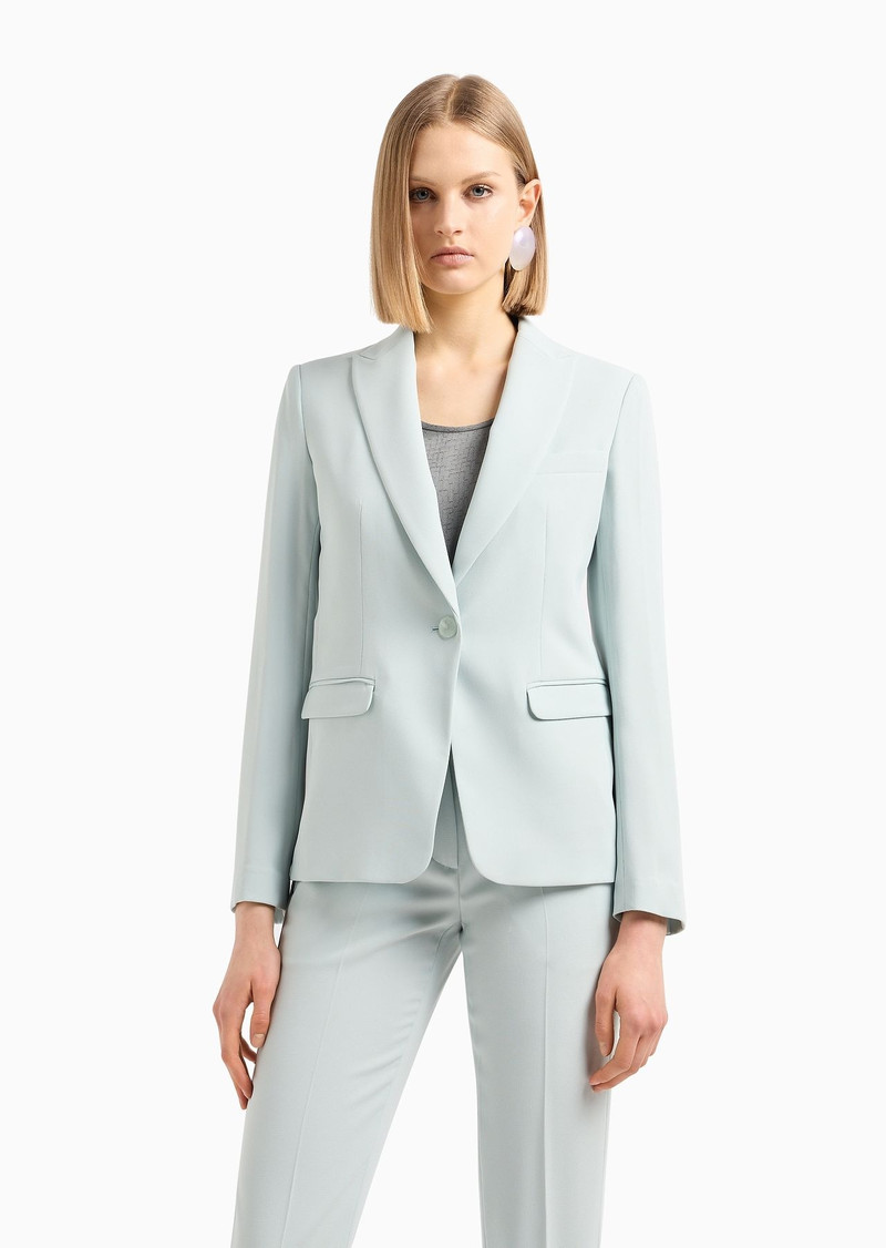 EMPORIO ARMANI ASV single-breasted jacket in recycled techno crêpe outlook