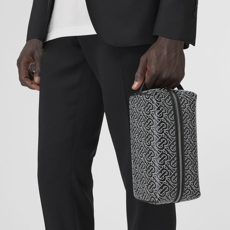 Monogram Print Leather Travel Pouch 8