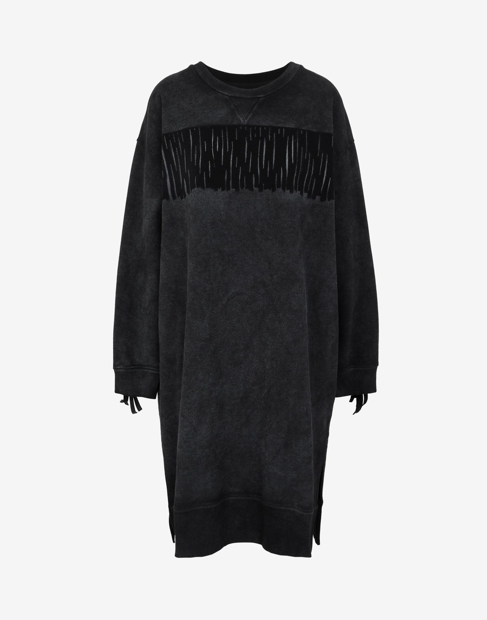 Oversized fringe sweatshirt dress - 1