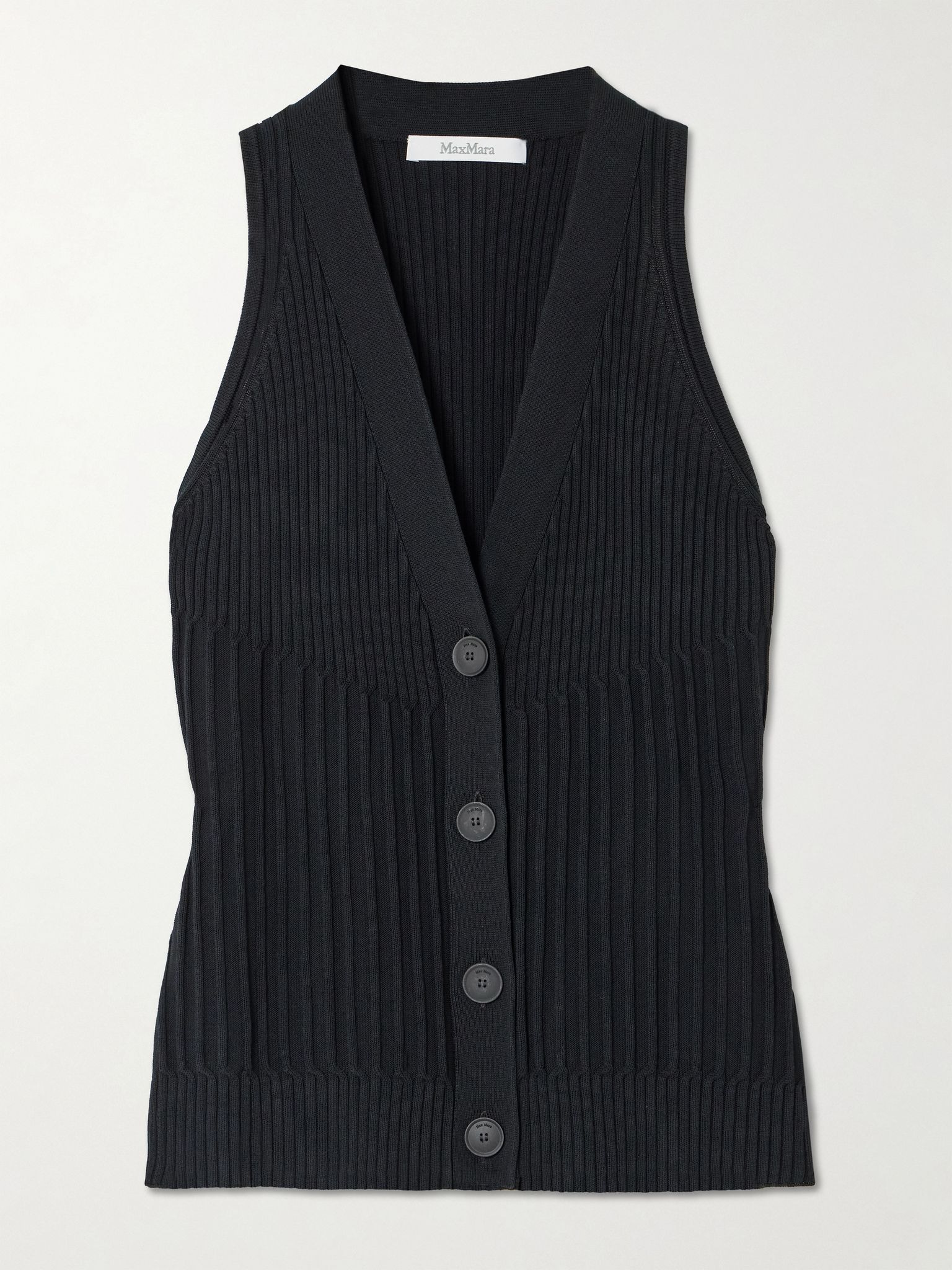 Bimba ribbed cotton-blend vest Black - 1