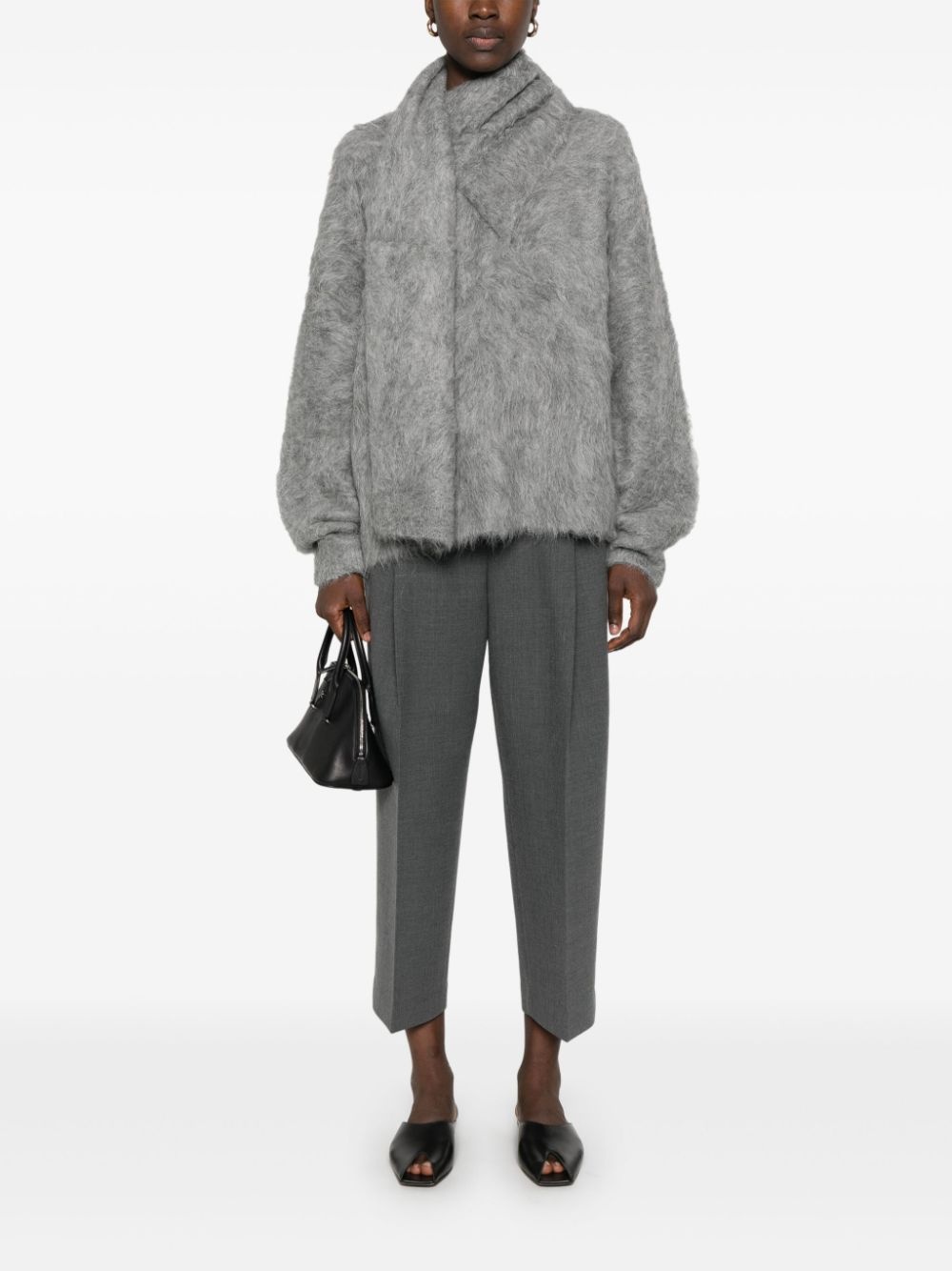 draped-scarf sweater - 2