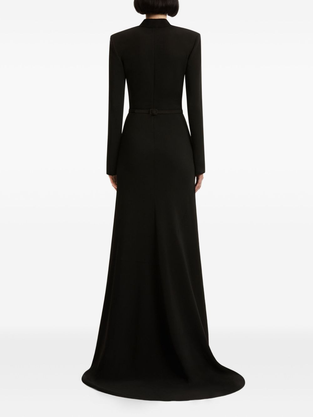 floral-embellished belted gown - 4
