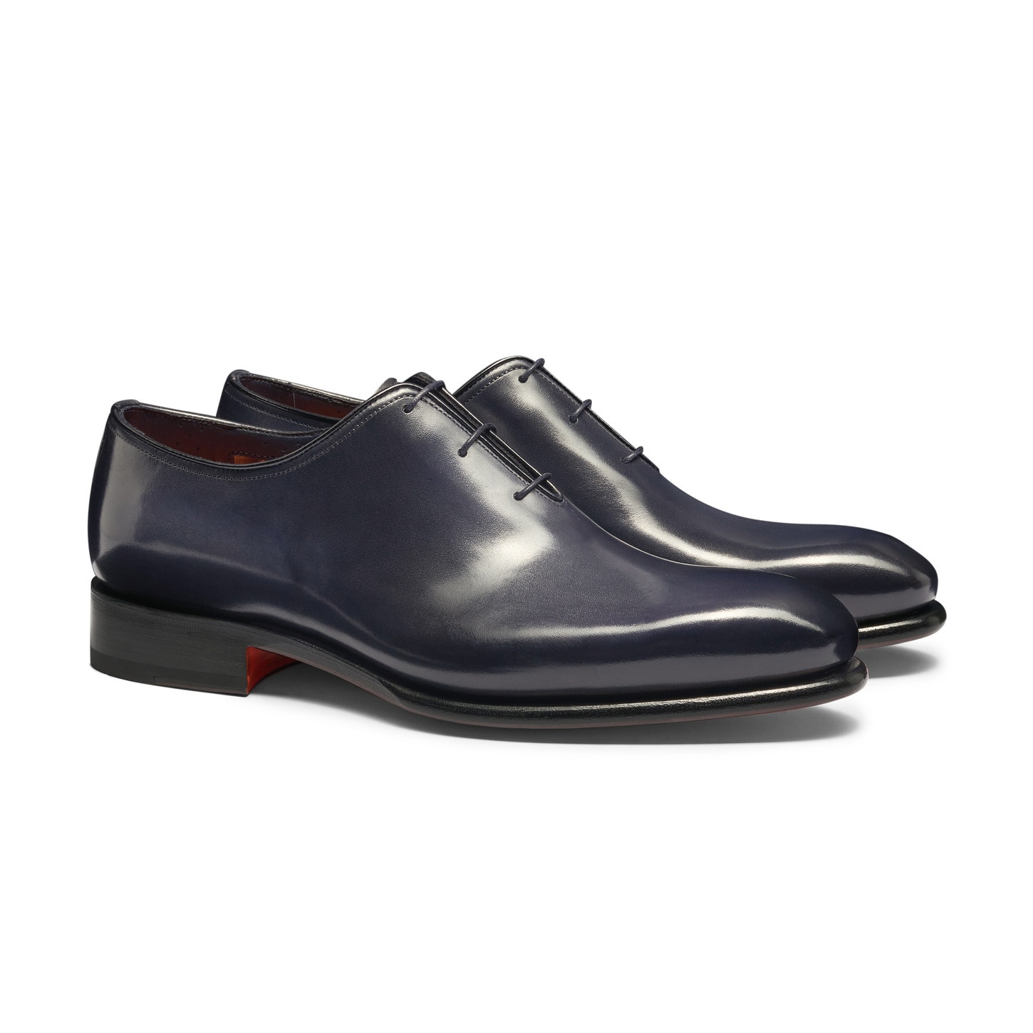 Men's blue leather Oxford shoe - 4