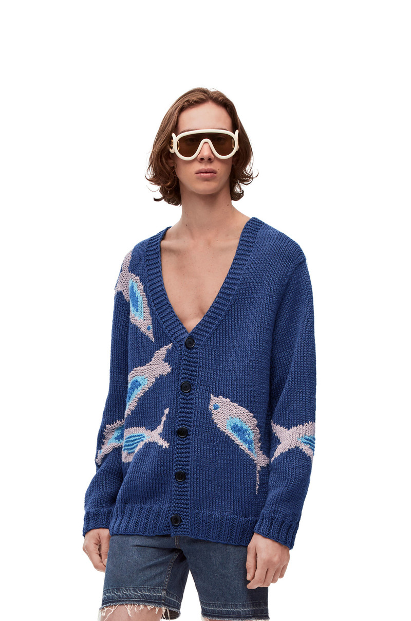 Fish cardigan in linen and cotton 3