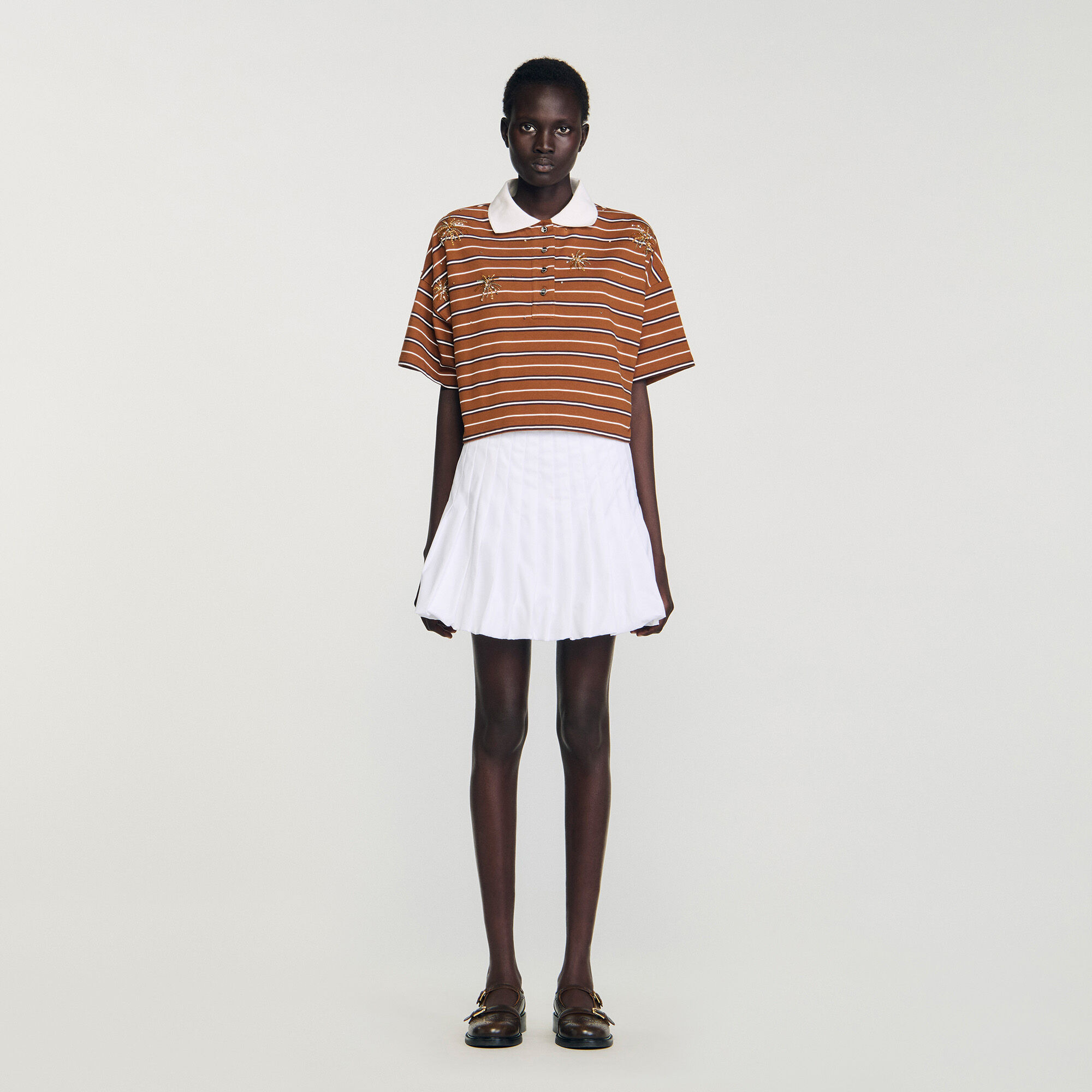 STRIPED RHINESTONE T-SHIRT - 2