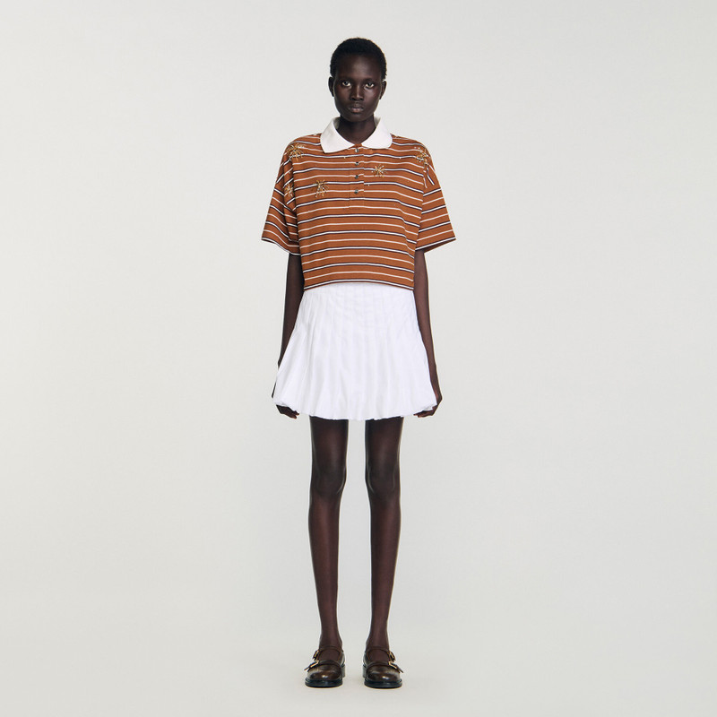Sandro STRIPED RHINESTONE T-SHIRT outlook