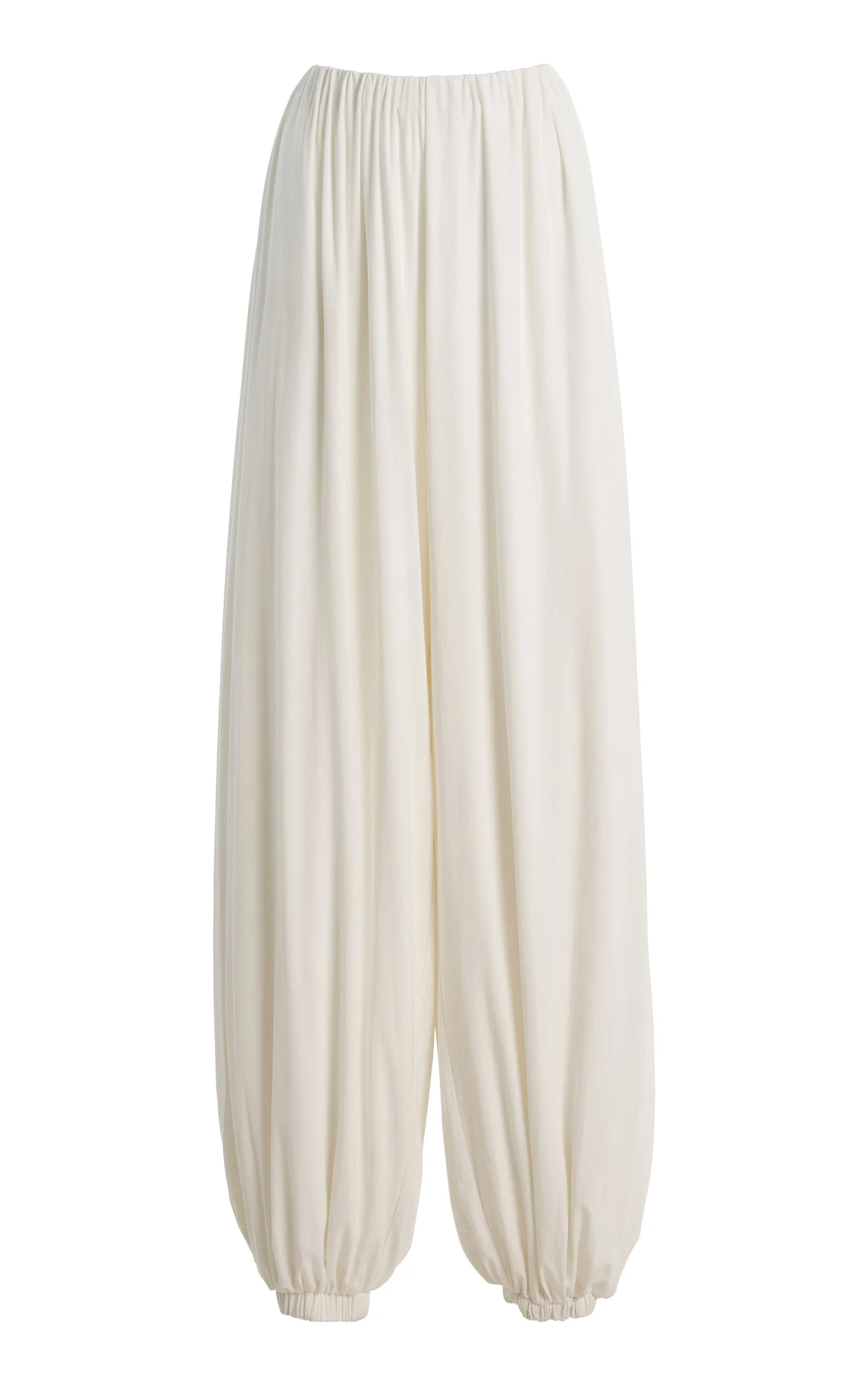 Olive Pleated Wide-Leg Pants white - 1