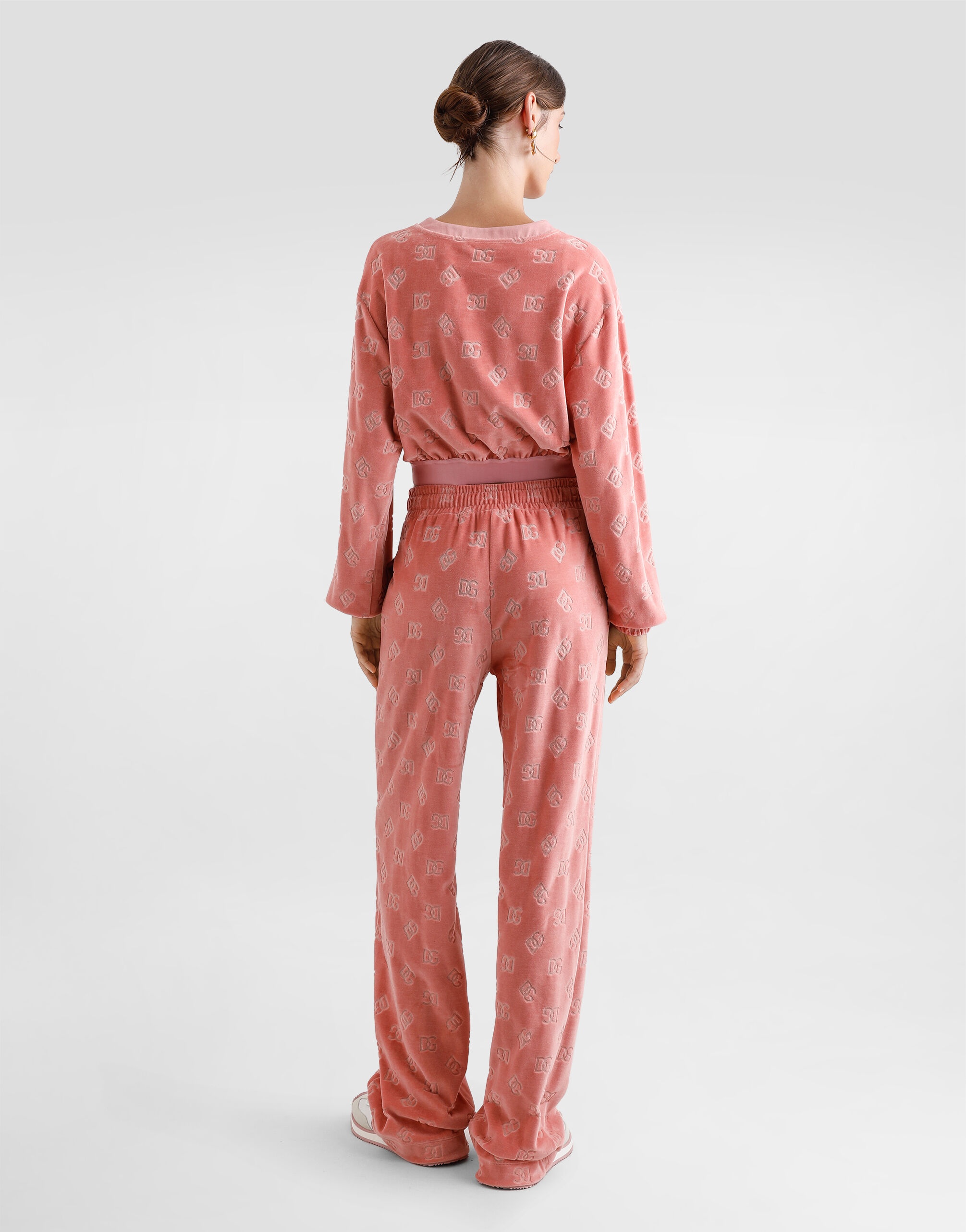 Jacquard chenille jogging pants with DG logo - 3
