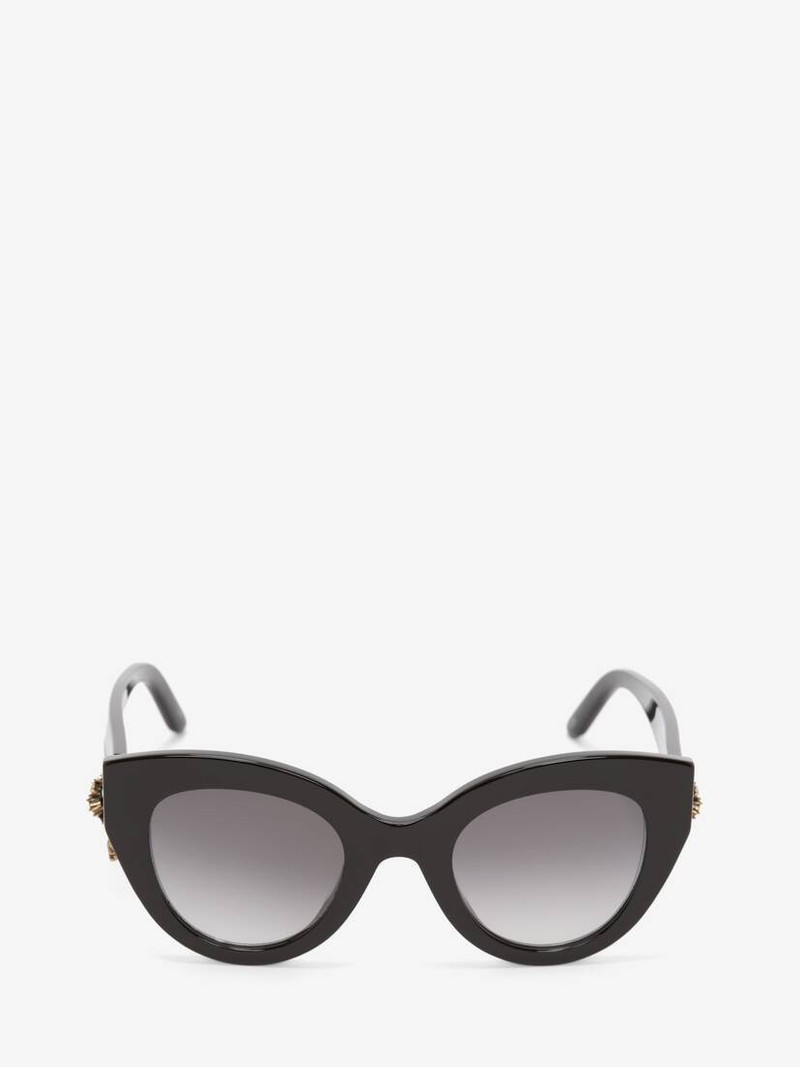 Women's Skull Pendant Jewelled Sunglasses in Black 1