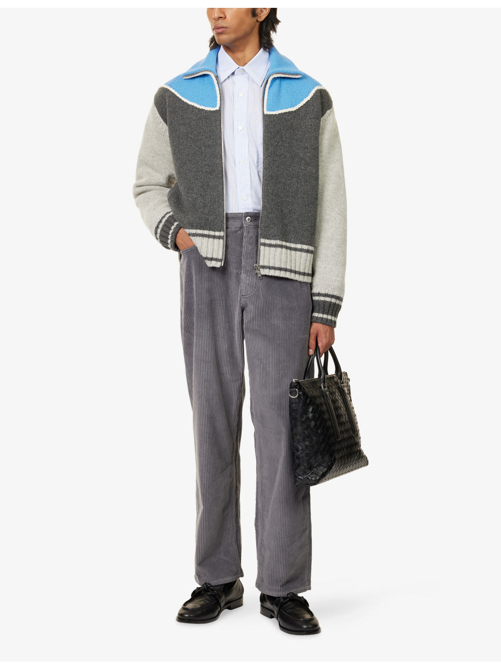 Colour-Block Knitted Jacket - 2