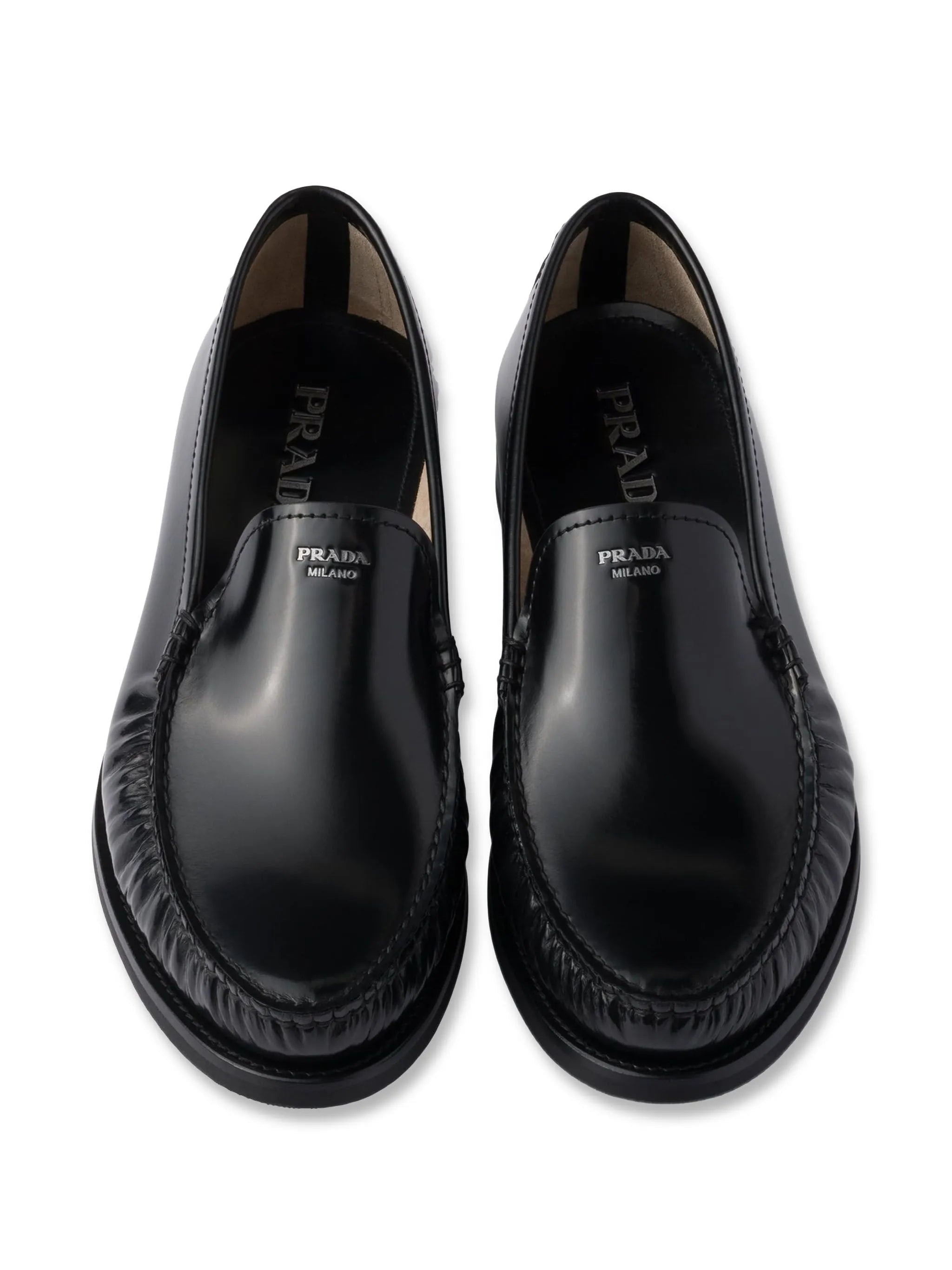 Prada Brushed-leather Loafers - 6