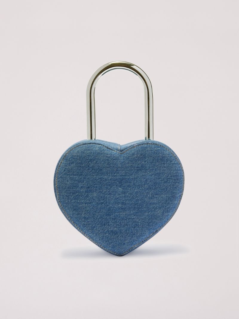 Denim Heart Padlock Bag - 7