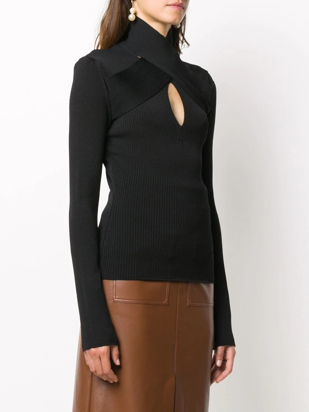 high neck knitted top - 3