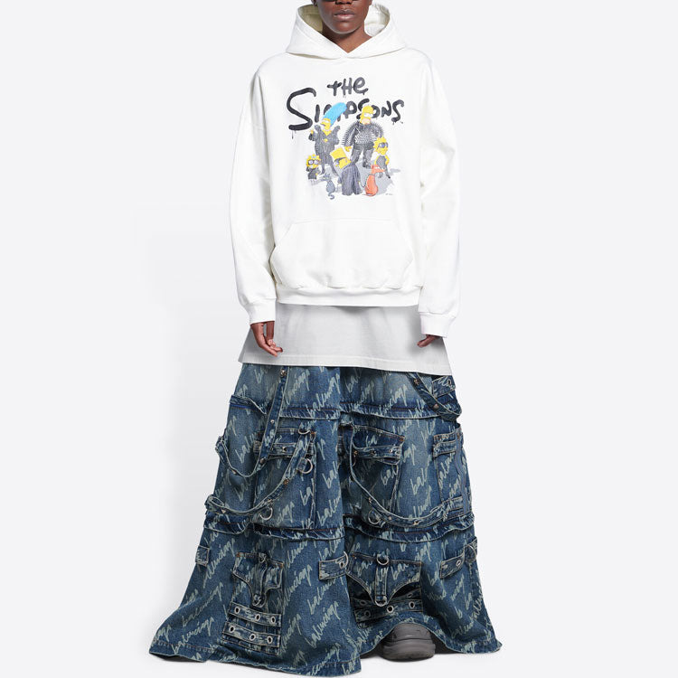 Balenciaga x THE SIMPSONS Cotton Hoodie Wide Fit 'White' 675003TLVG89016 - 3