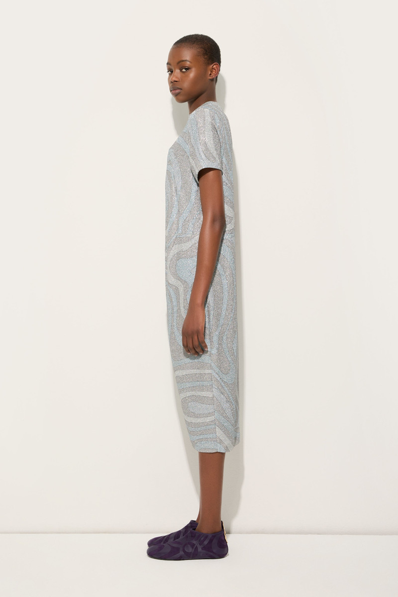 MARMO PRINT MIDI DRESS IN JERSEY LAMÉ 3