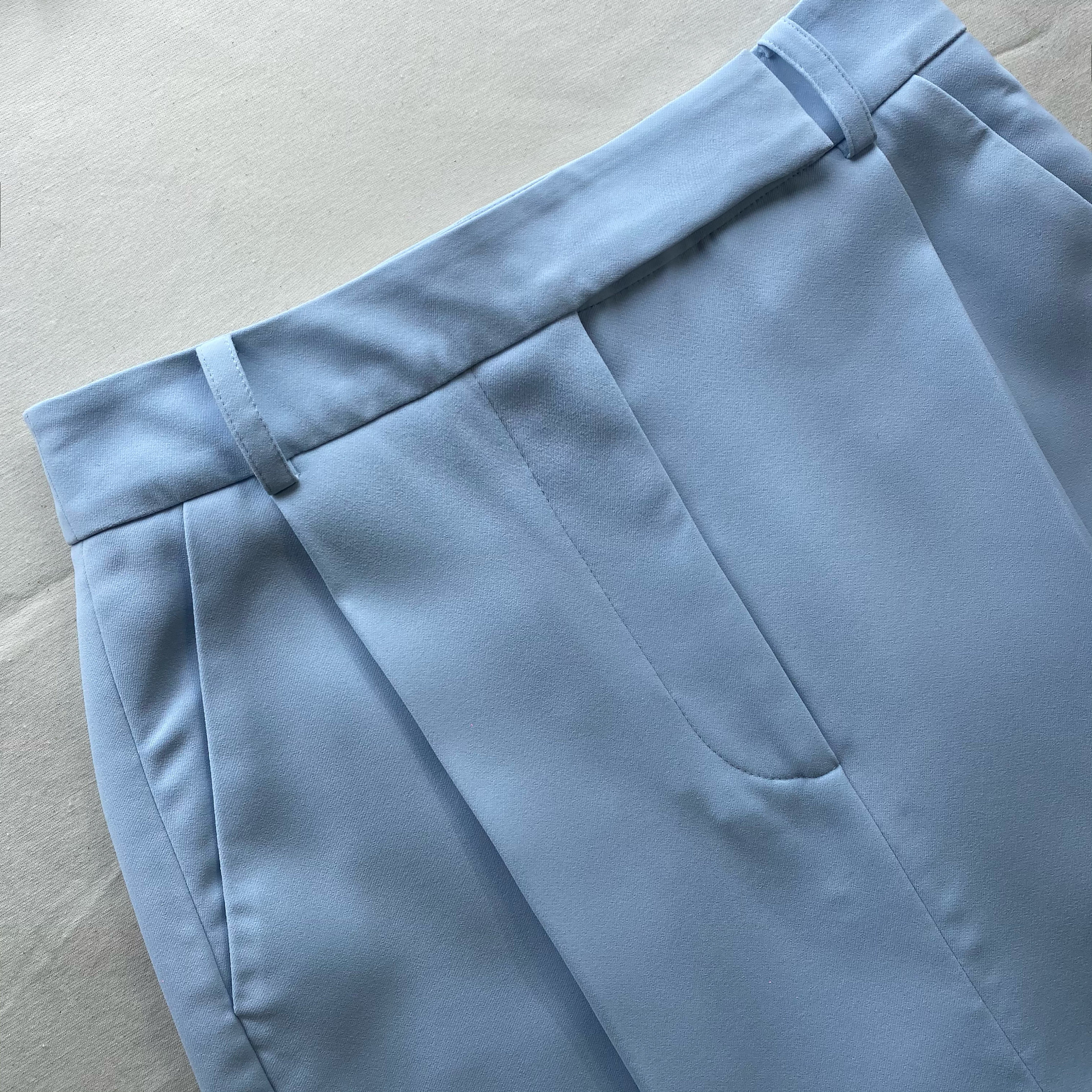 Light Blue Crepe Trousers - 4