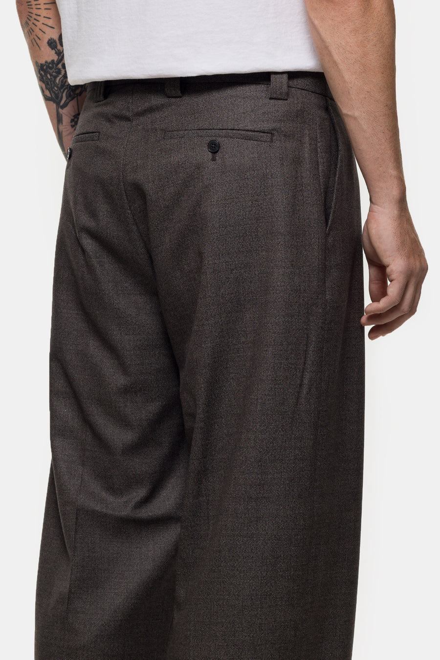 Service Trouser in Warm Grey Twist Wool - 5