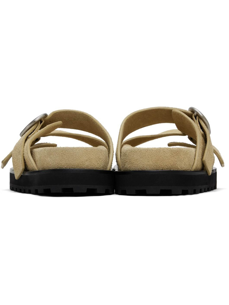 Beige Pin-Buckle Sandals 2