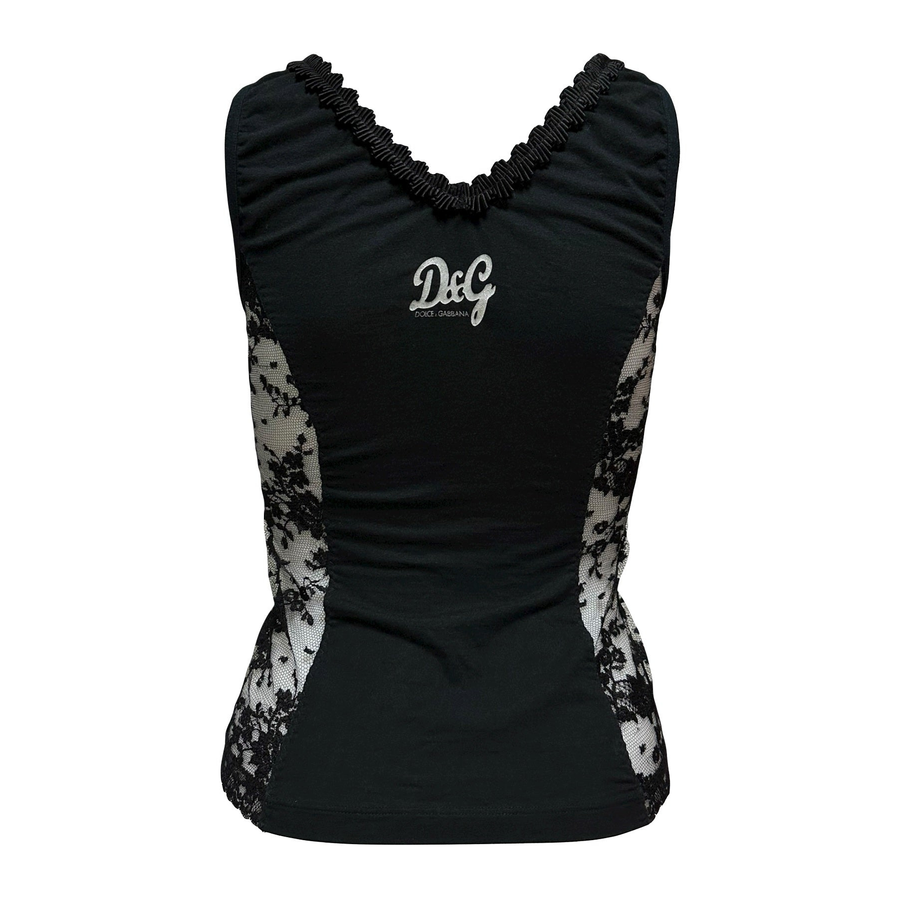 D&G - D&G Side Lace Detail Tank Top - 2