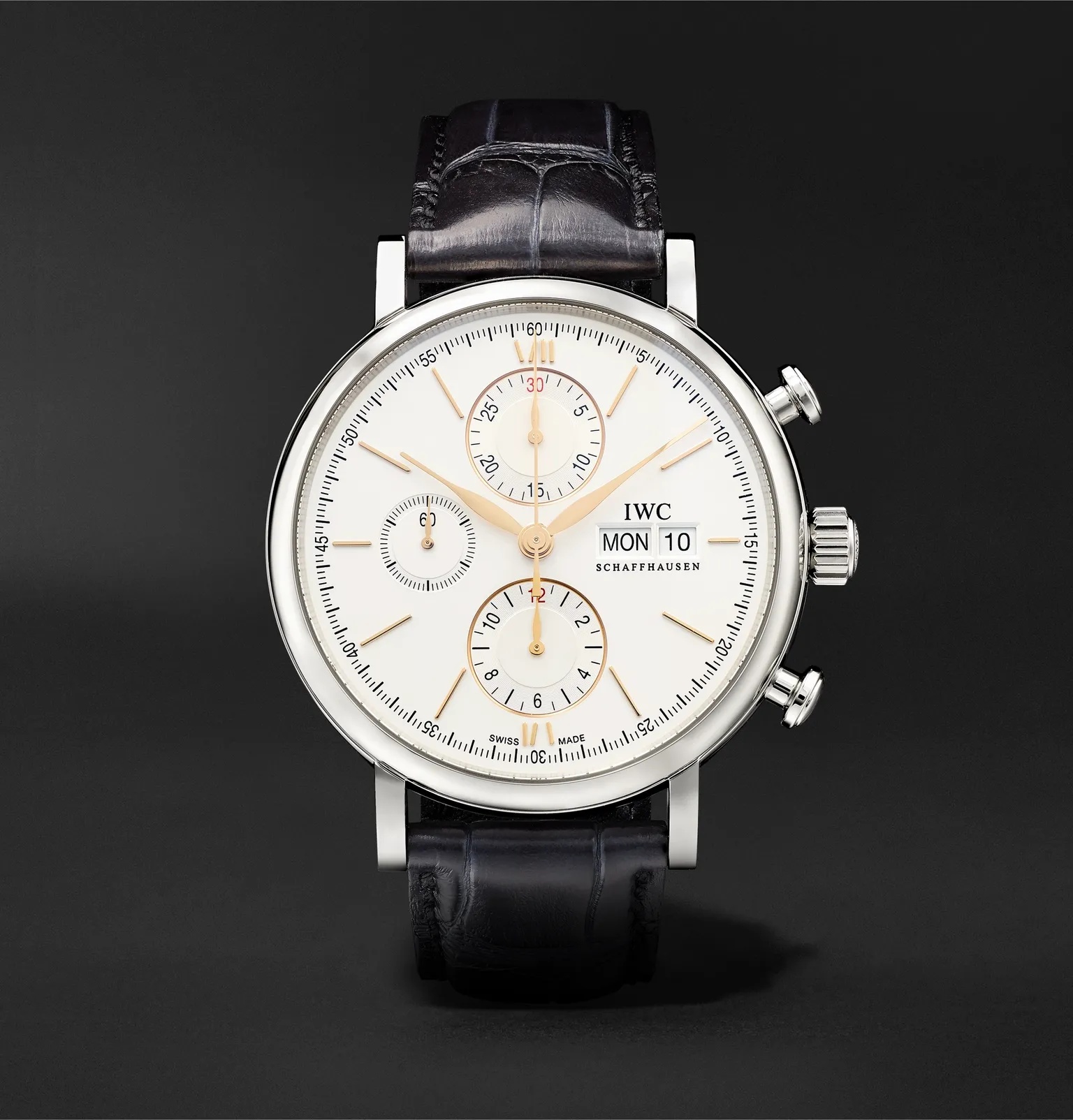 Portofino Automatic Chronograph 42mm Stainless Steel and Alligator Watch, Ref. No. IW391031 - 1