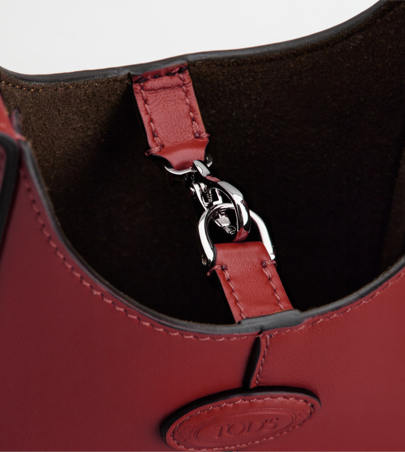 MICRO HOBO DI BAG IN LEATHER - RED 5